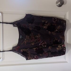Velvet applique flowy tank top